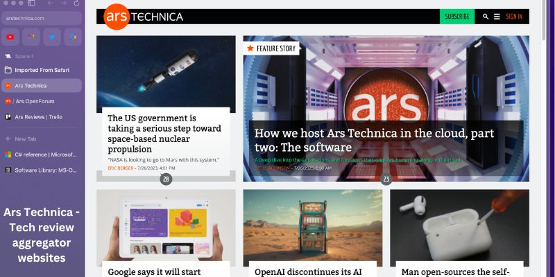 Ars Technica - Tech review aggregator websites